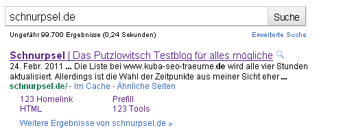 Google-Suche: schnurpsel.de