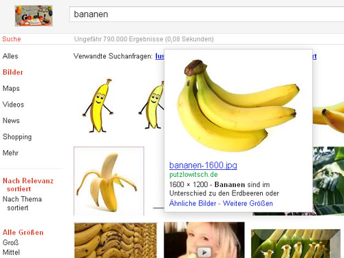 Google-Bildersuche: Bananen