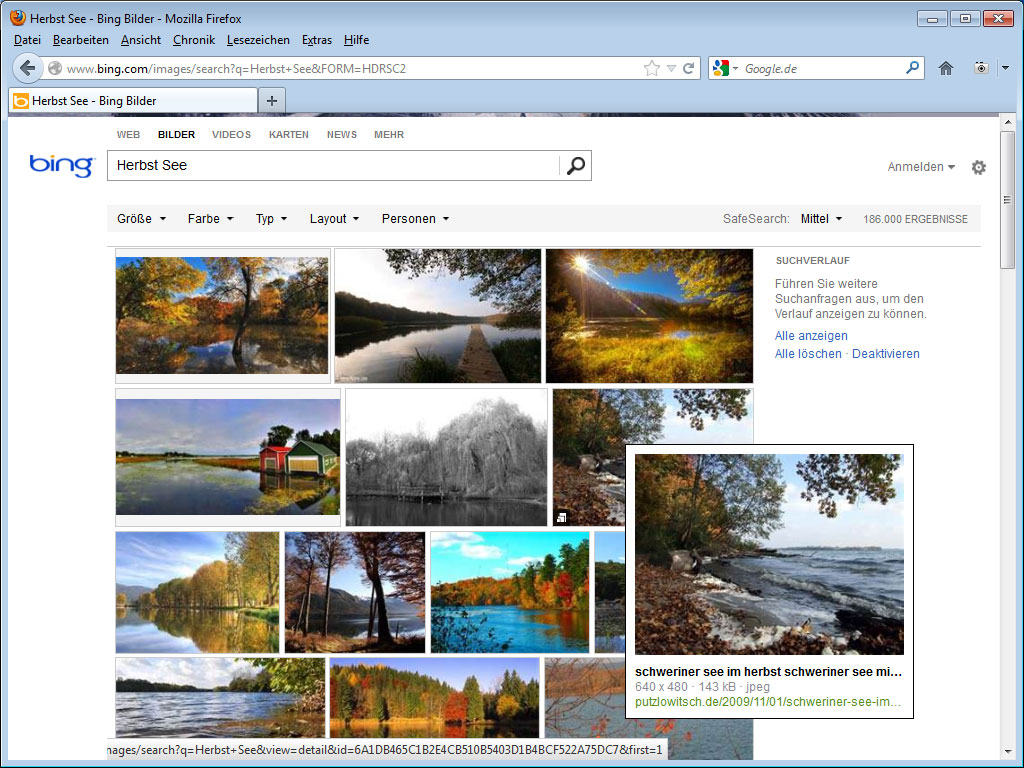 Bing-Bildersuche: neues Design