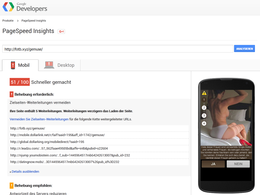 Google PageSpeed: Hotlinkfarm fotb.xyz (mobile)