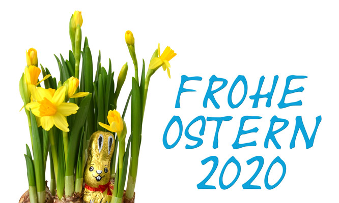 Frohe Ostern 2020 (blau)