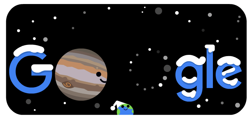 Winteranfang Konjunktion von Jupiter und Saturn – Google Doodle